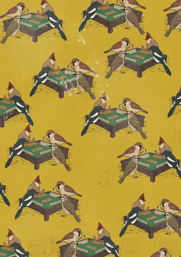 Mahjong Birds Game by Nicholas — canvas wall art