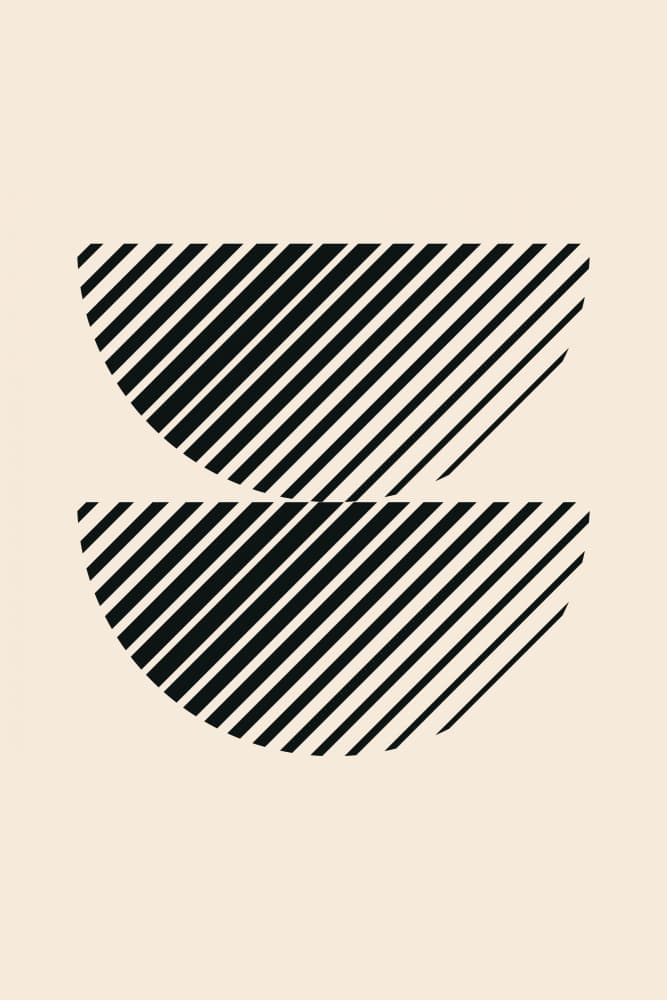Modern Striped Semicircles by jay stanley — canvas wall art