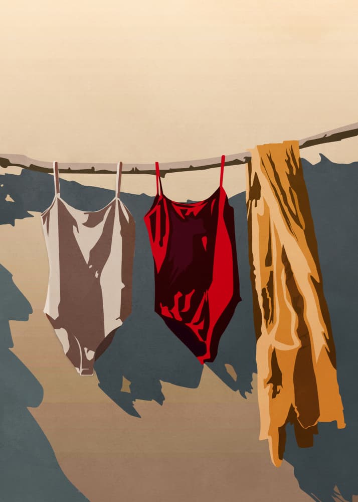 Summer Swimsuits Drying by Nadjaa — canvas wall art