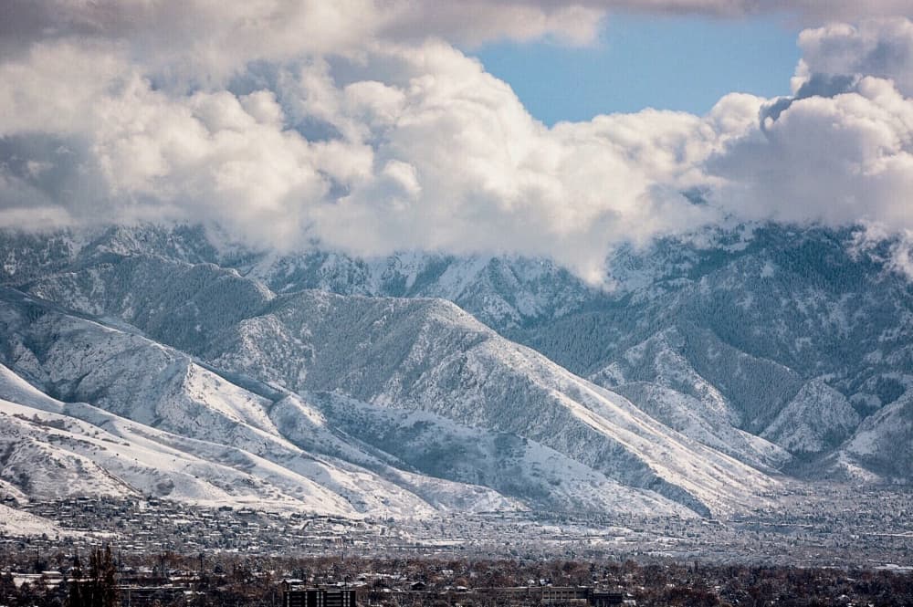Snowy Mountain Majesty by Del Mundo Portraits — canvas wall art