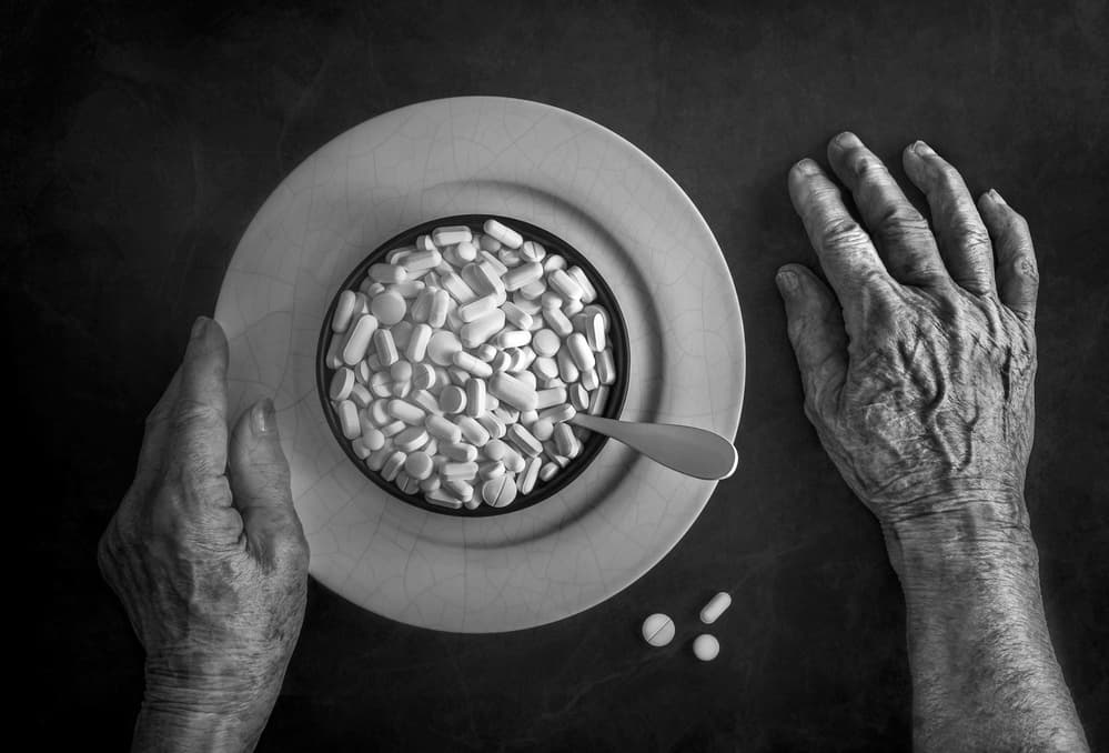 Aging Hands Daily Medicine by Stephen Clough — canvas wall art