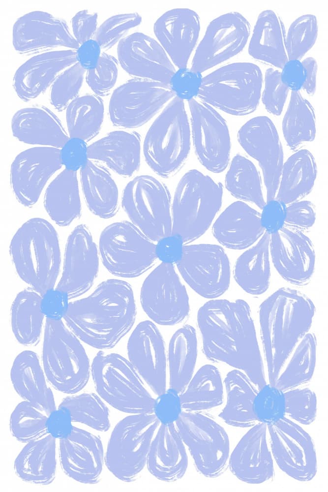 Gentle Blue Flowers by Martina — canvas wall art