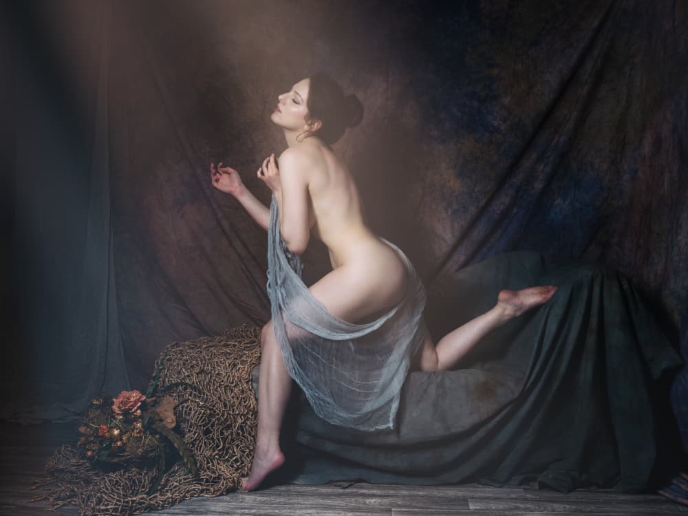 Ethereal Draped Nude by Ruth Franke — canvas wall art