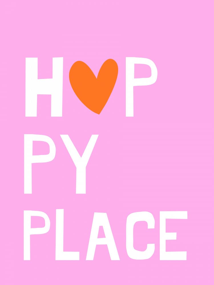 Happy Place Heart by Ohkimiko — canvas wall art