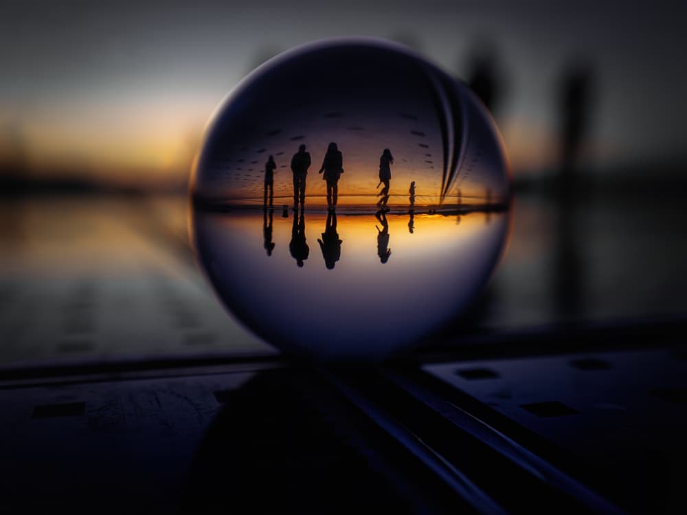 Sunset Sphere Silhouettes by Frank W. — canvas wall art