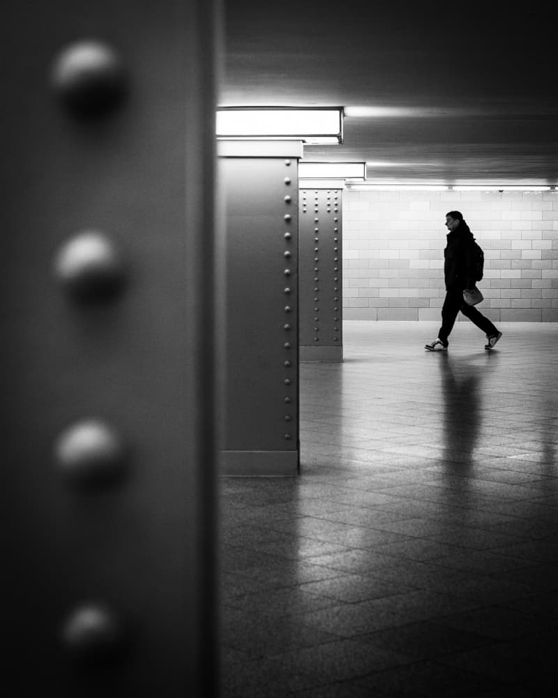 Solitary Metro Walk by Sofie Steenhoudt — canvas wall art