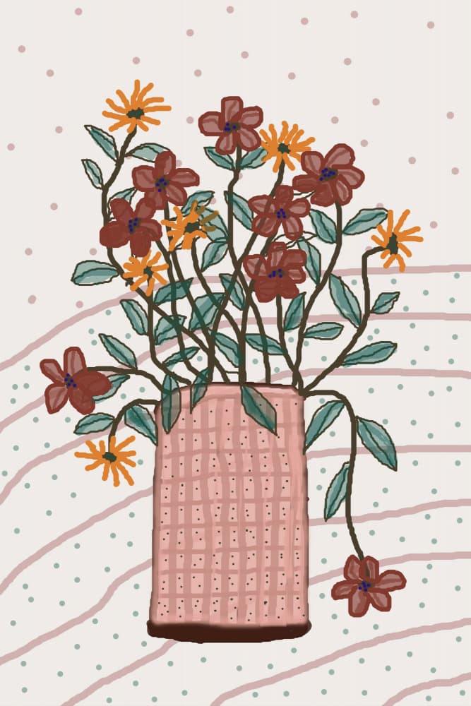Whimsical Flower Vase by Christina Sillen — canvas wall art
