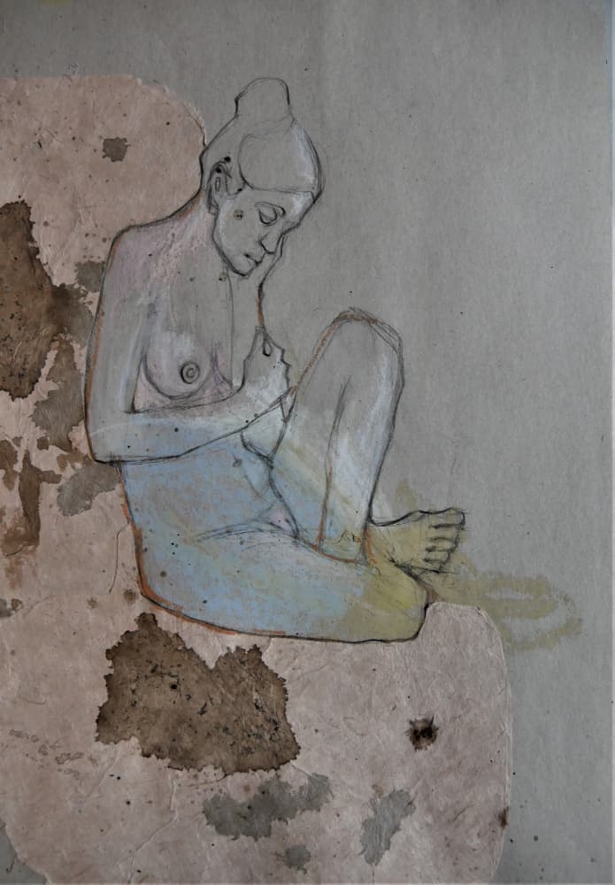 Pensive Nude Woman by Doris Schmitz — canvas wall art