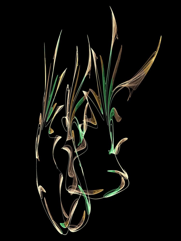 Abstract Golden Green Reeds by Mystic Number — canvas wall art