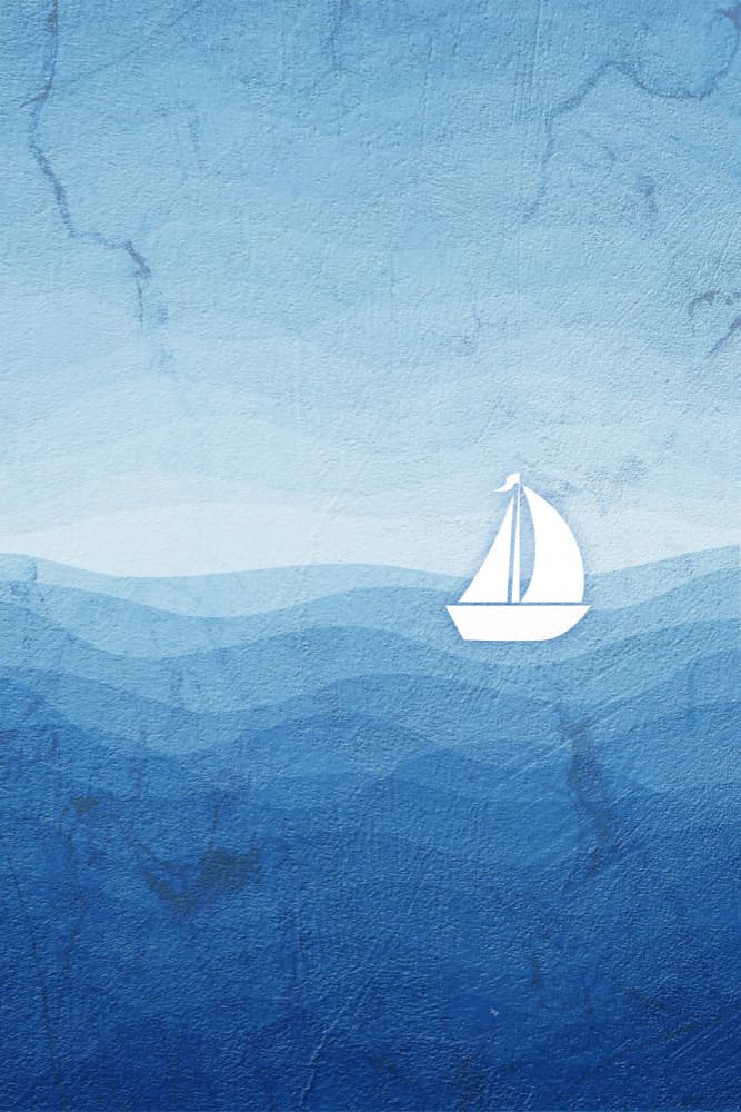 Sailboat On Blue Ocean by Martina — canvas wall art