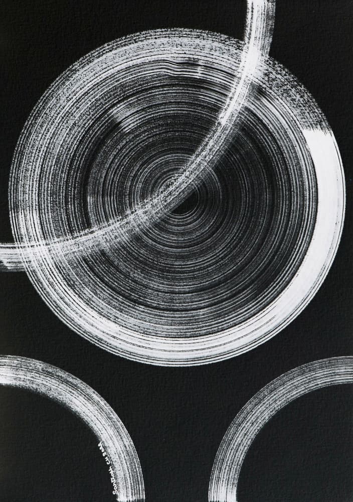 Swirling White Circles by Santhosh ch — canvas wall art
