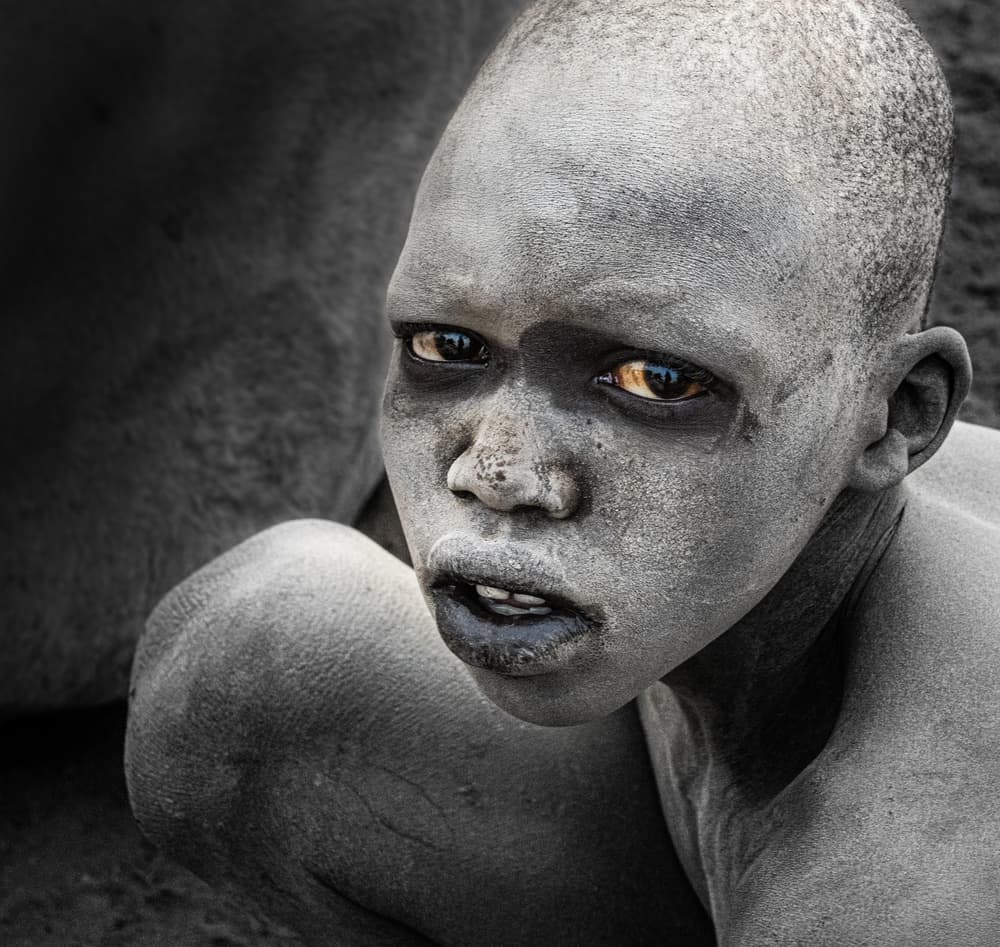 Solemn Tribal Child by Elena Molina — canvas wall art