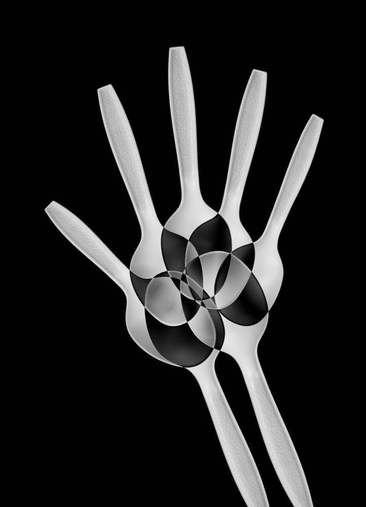 Geometric Spoons Hand by Jacqueline Hammer — canvas wall art