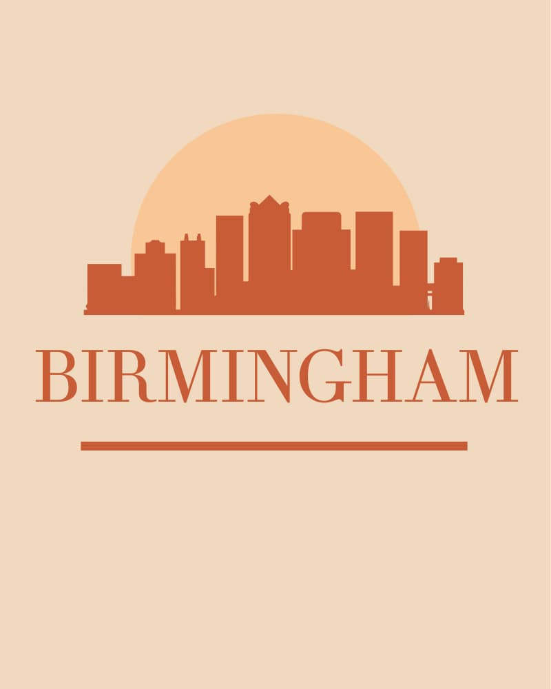 Birmingham Sunset Skyline by Emiliano Deificus — canvas wall art