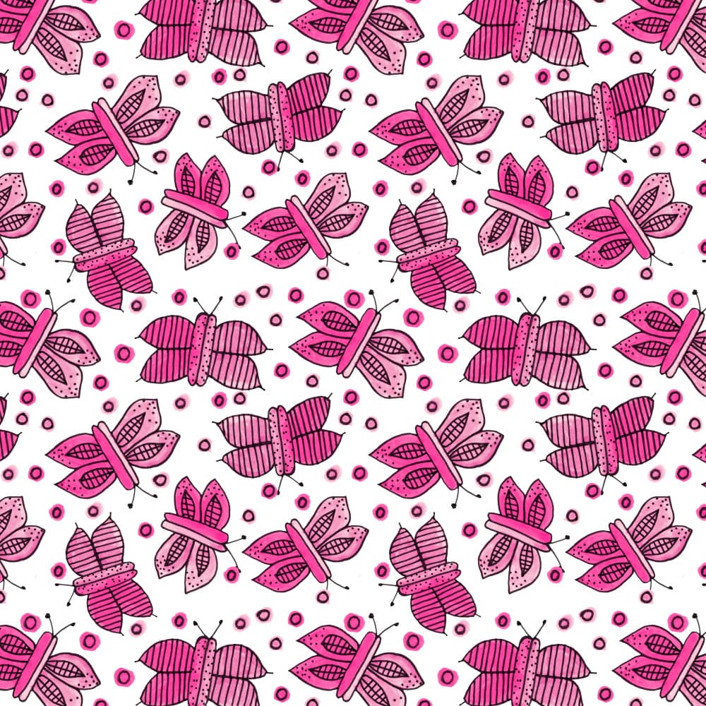 Whimsical Pink Butterflies by Michele Channell — canvas wall art