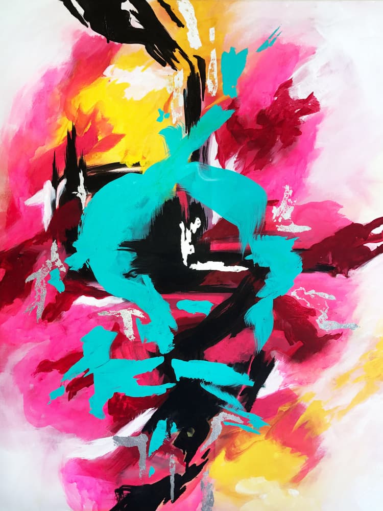 Vibrant Abstract Burst by Alyson Storms — canvas wall art