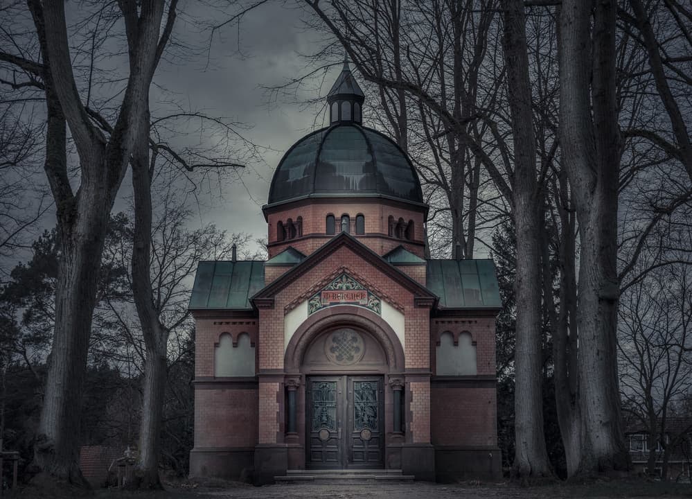 Dark Winter Mausoleum by Matthias Hefner — canvas wall art