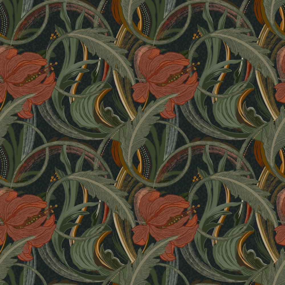Elegant Art Nouveau Floral by Josie George — canvas wall art
