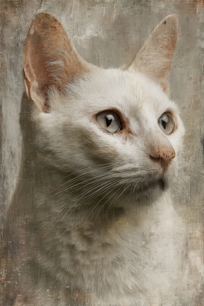 Elegant White Cat by Rafal Kulik — canvas wall art