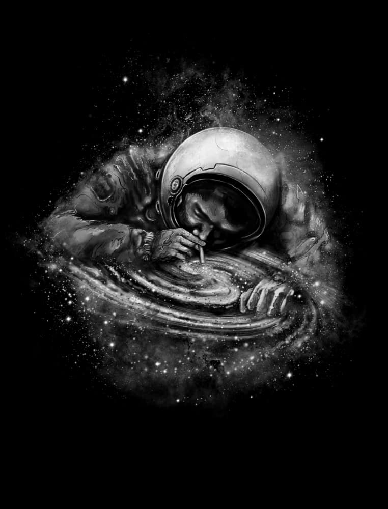 Astronaut Consumes Galaxy by Nicebleed — canvas wall art