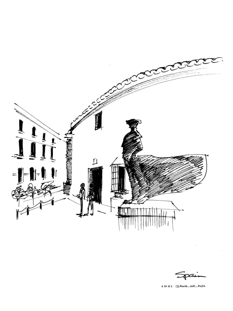 Historic Spanish City Statue by Awol Art Alex — canvas wall art