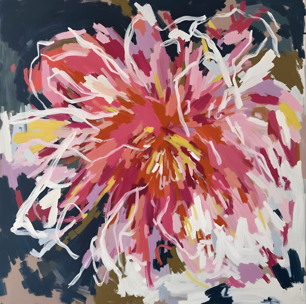 Vibrant Abstract Bloom by Edie — canvas wall art