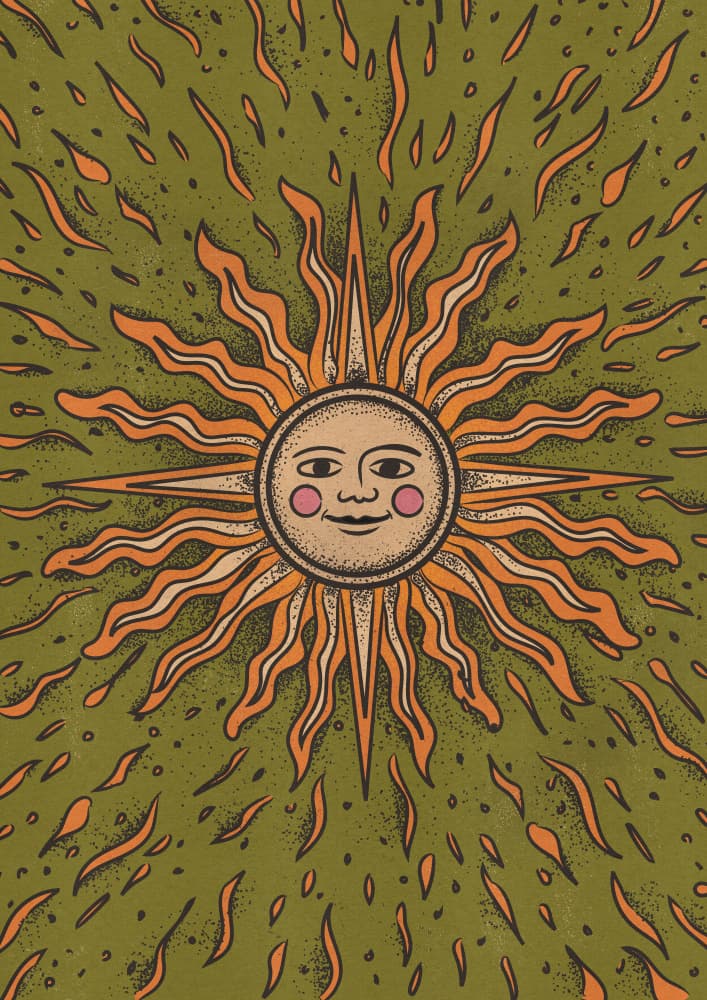 Groovy Sun Face by Nicholas — canvas wall art