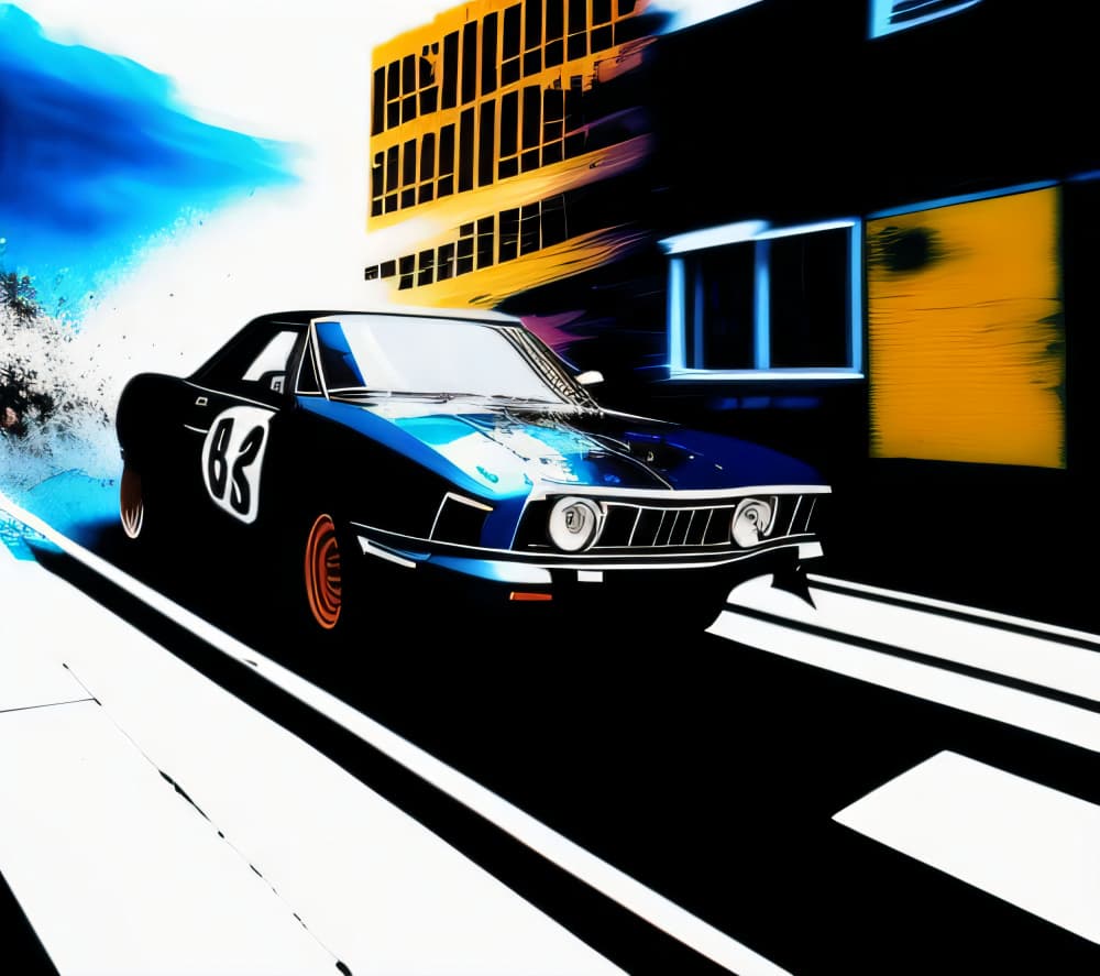 Classic Blue Racer by Cicero Spin — canvas wall art