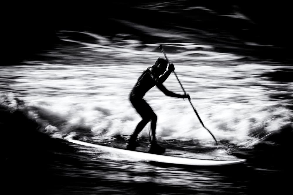 Monochrome Paddle Surfing by Massimo Della Latta — canvas wall art