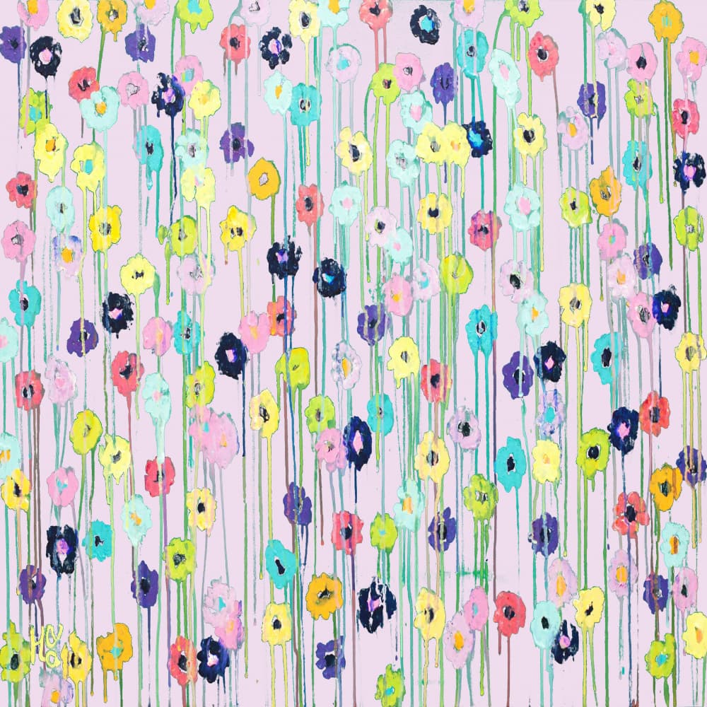 Colorful Dripping Flowers by Helen Joynson — canvas wall art