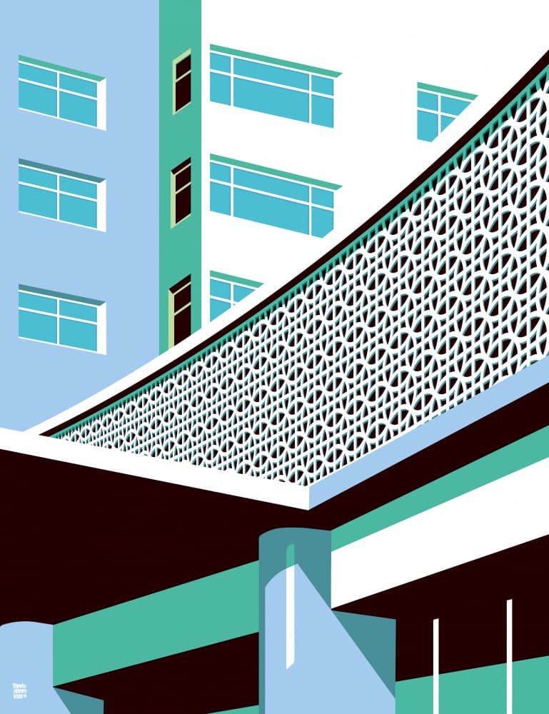 Midcentury Modern Architecture by Remko Heemskerk — canvas wall art