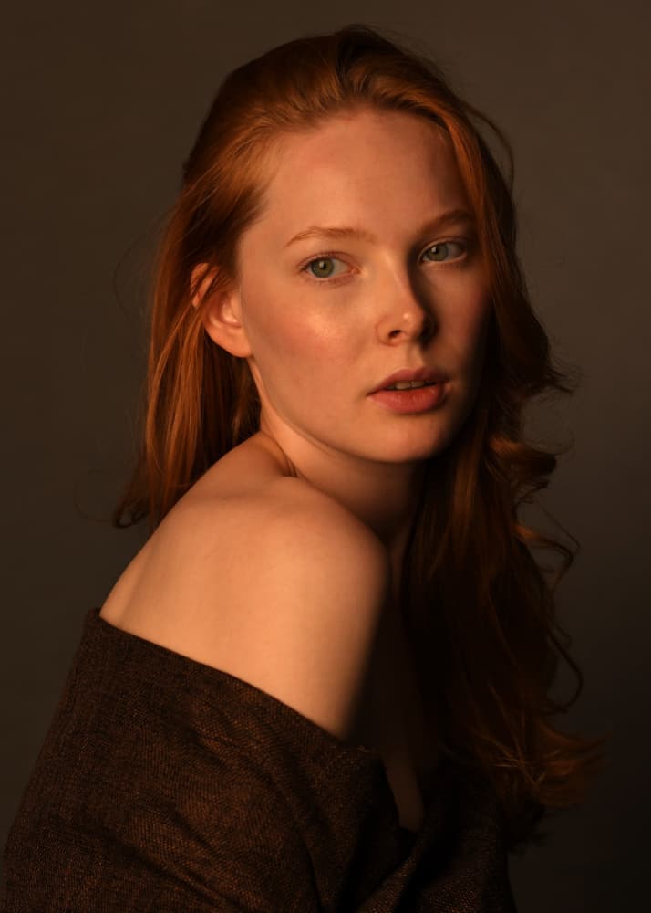 Elegant Redhead Portrait by Yoram GIL — canvas wall art