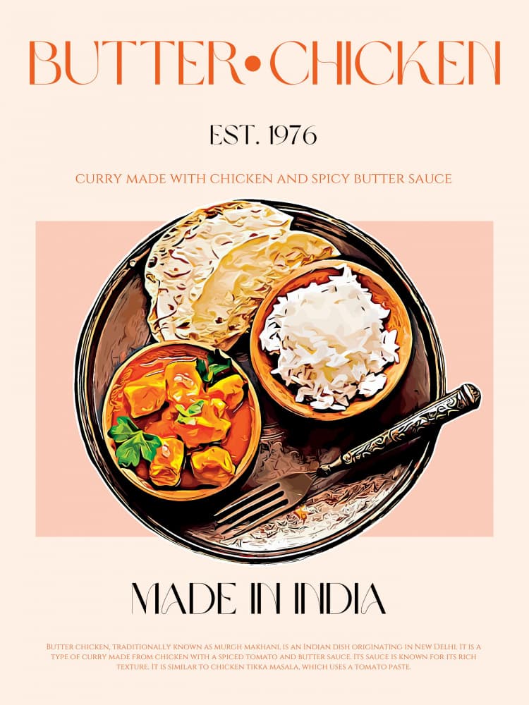 Indian Butter Chicken by Nazma Khokhar — canvas wall art