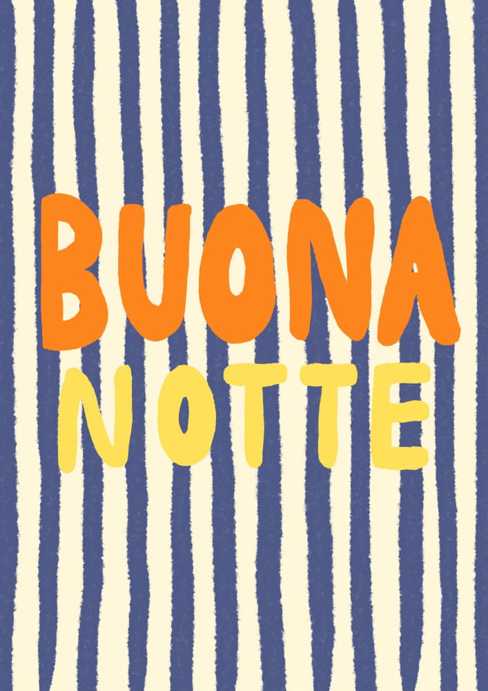 Buona Notte Stripes by Studio Dolci — canvas wall art