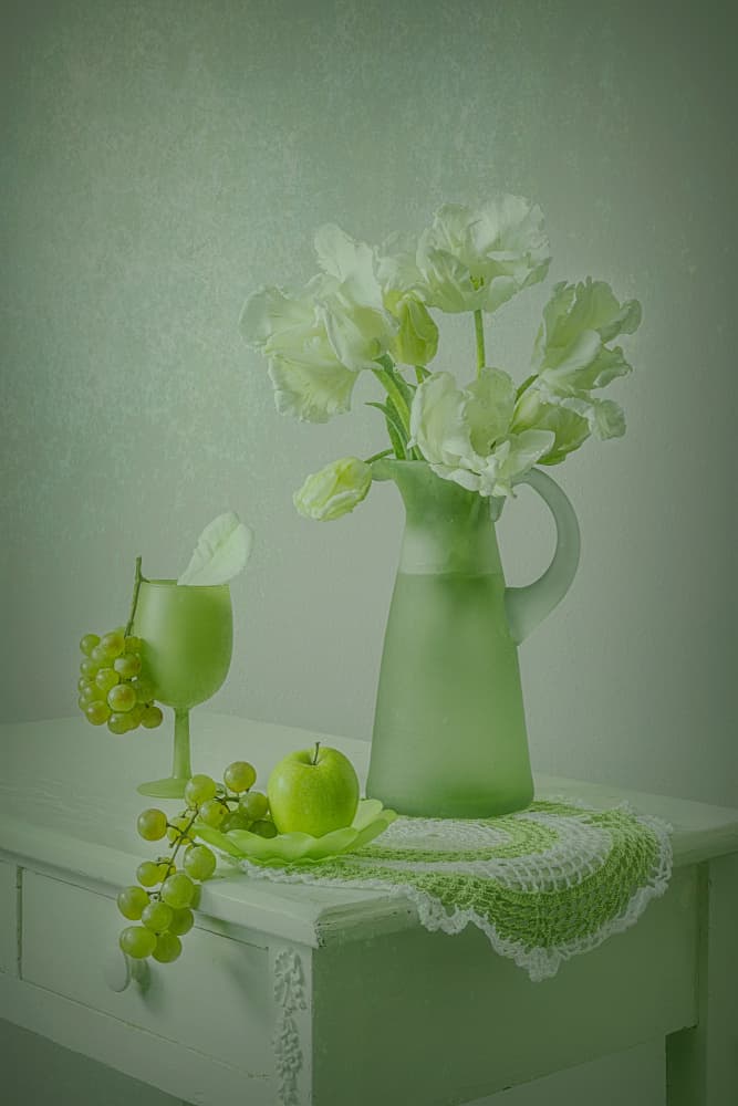 Soft Green Still Life by Lydia Jacobs — canvas wall art