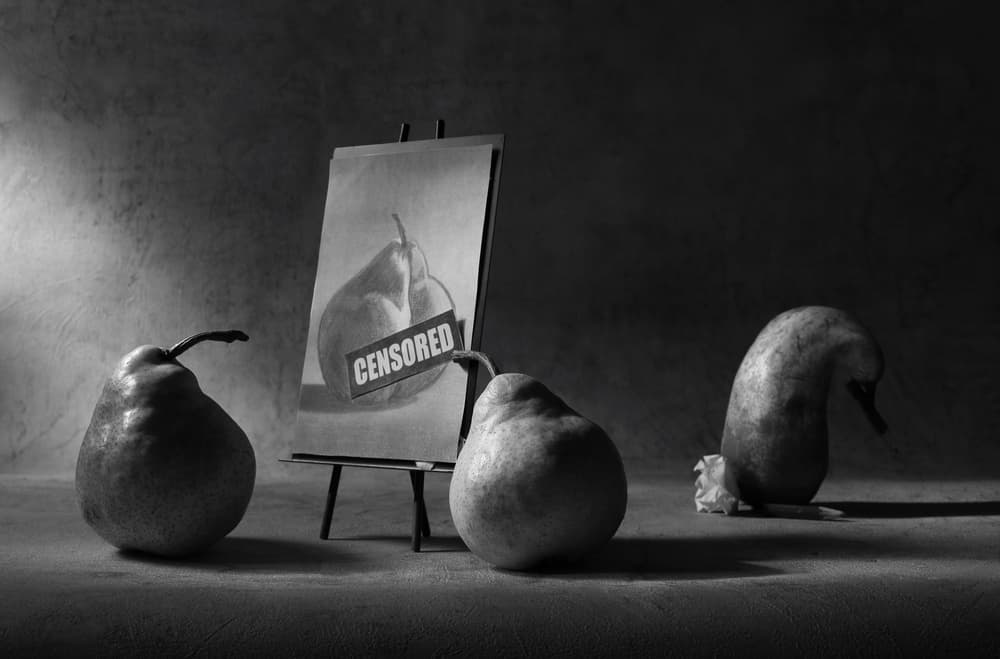 Censored Pear Drawing by Victoria Glinka — canvas wall art