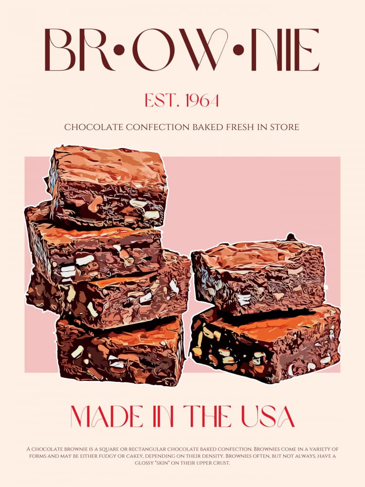 Classic Chocolate Brownies by Nazma Khokhar — canvas wall art