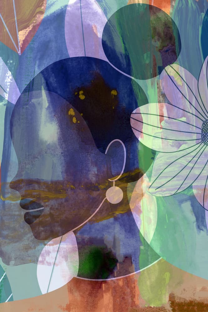 Serene Floral Profile by casa cartissi — canvas wall art