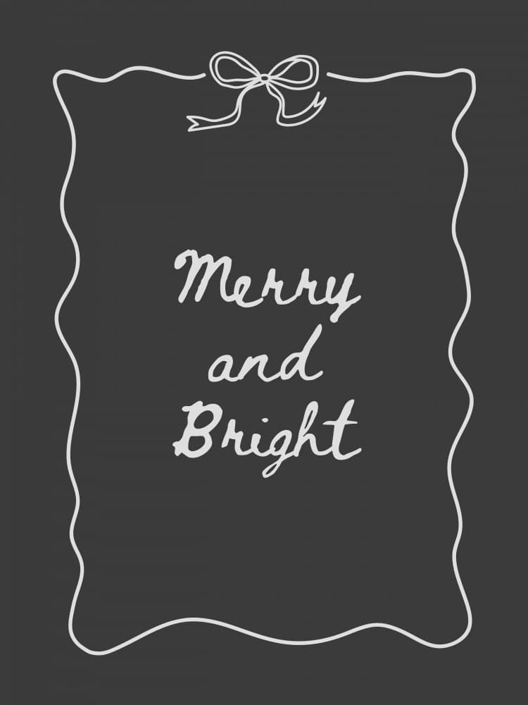 Chalkboard Merry And Bright by Jolly and Dash — canvas wall art
