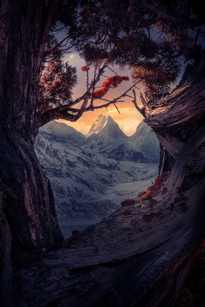 gongyada snow mountain 6423 《雅隆之心》 by qiye — canvas wall art