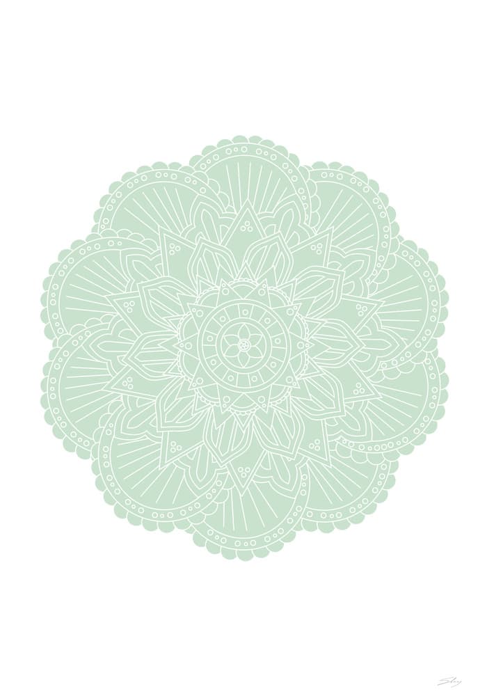 Green Botanical Mandala by Pictufy Studio II — canvas wall art