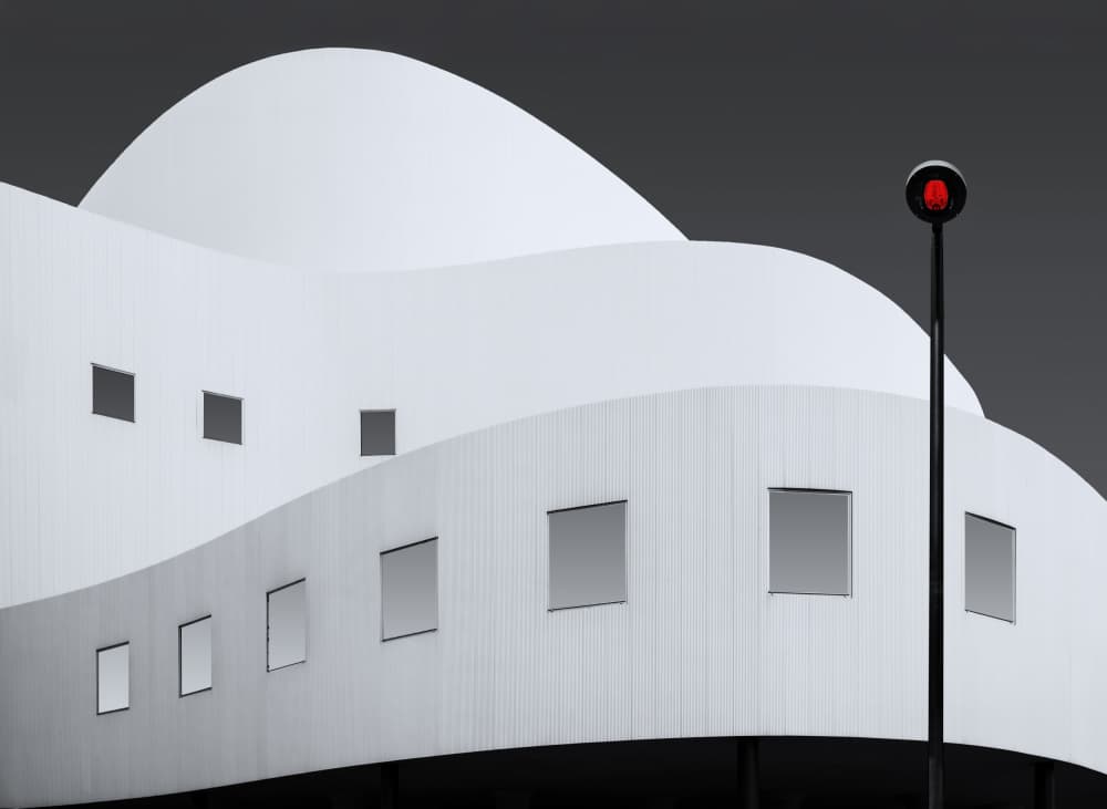 Modern Curves Red Light by Roland M Schwerdtfeger — canvas wall art