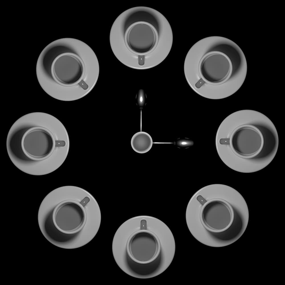 Minimal Coffee Clock by Antonyus Bunjamin (Abe) — canvas wall art
