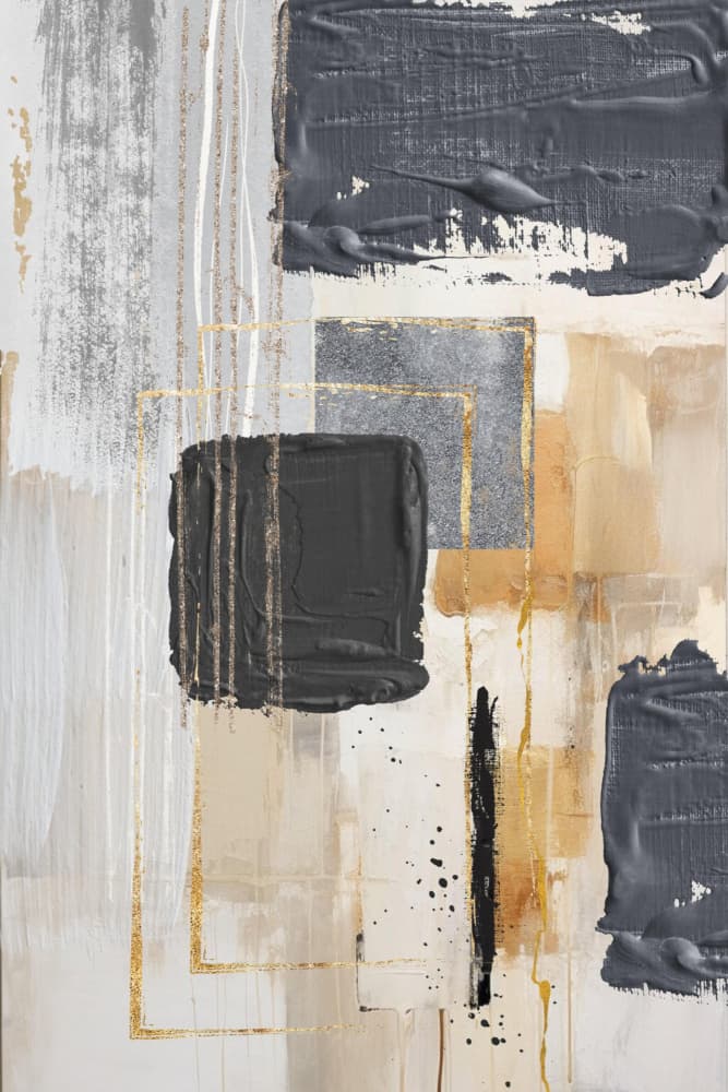 Modern Gold Abstract Shapes by Sally Ann Moss — canvas wall art
