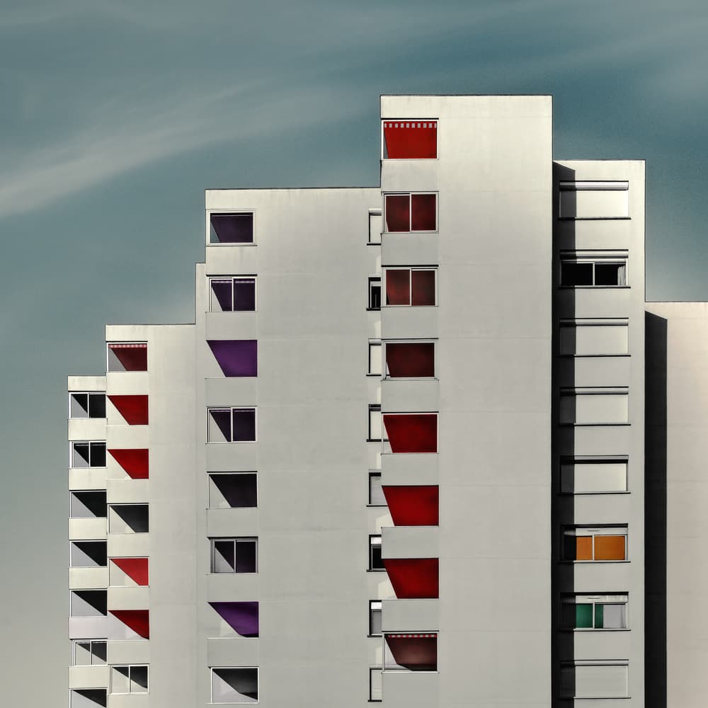 Vibrant Apartment Facades by Gilbert Claes — canvas wall art