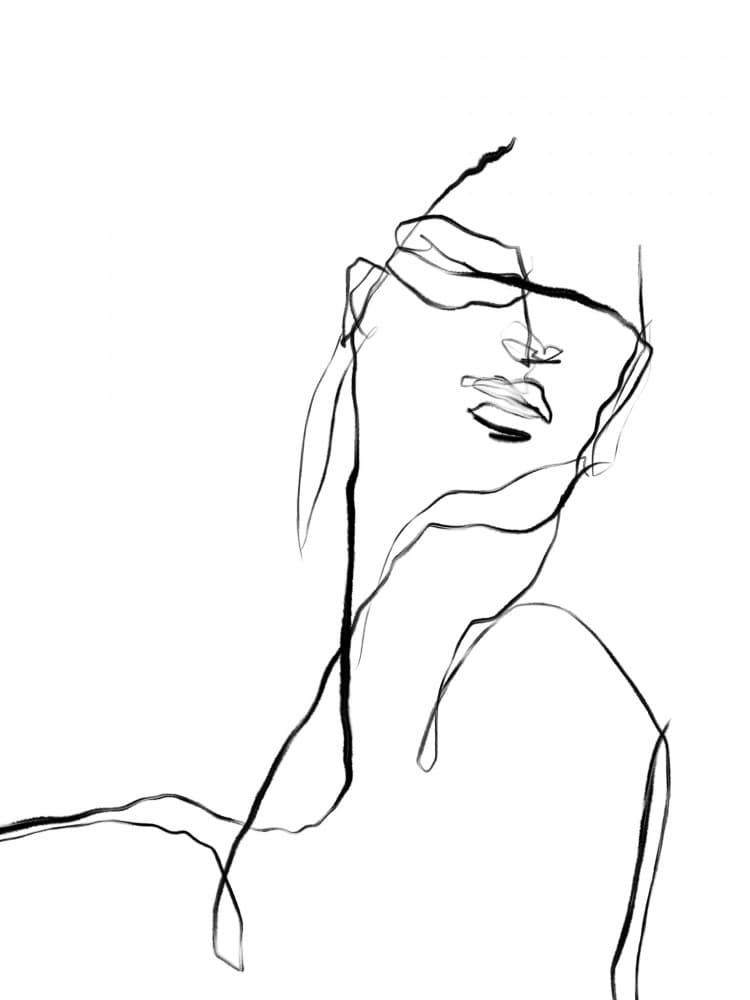 Serene Female Contours by The Printable Studio — canvas wall art