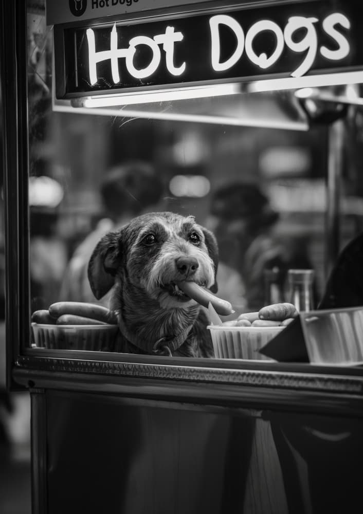 Hot Dog Dog by Niky Rahner — canvas wall art