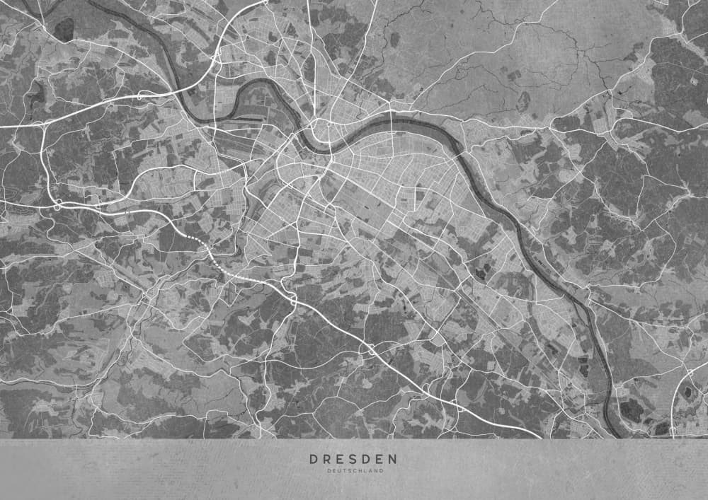 Dresden Germany Map by Rosana Laiz Blursbyai — canvas wall art