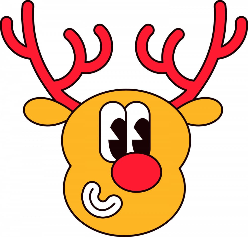Cute Christmas Reindeer by Marika Barsrsind β canvas wall art