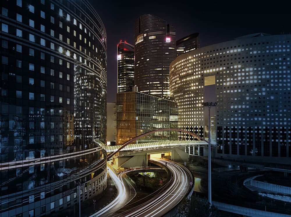 Illuminated City Night by Erhard Batzdorf — canvas wall art